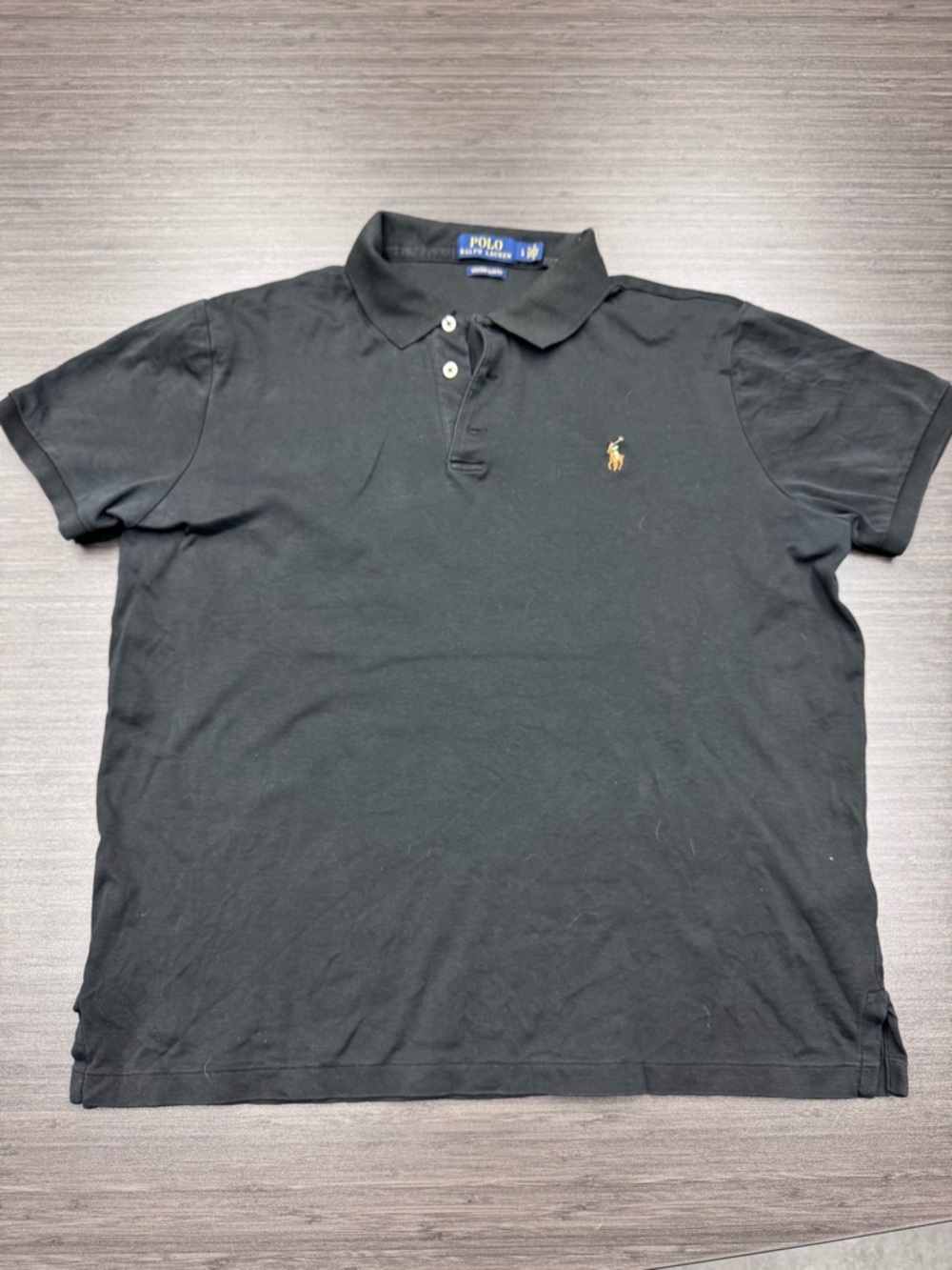 Ralph Lauren Black Polo Shirt with Embroidered Pony